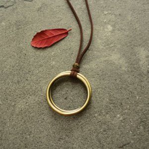 South Korea simple circle long necklace